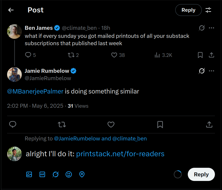 Reply to Ben James's tweet